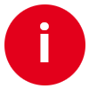 Info-Icon, weißes i in rotem Kreis